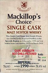 1990 Imperial, Speyside, Single Malt Scotch Whisky (58.4%) 1990 Imperial, Speyside, Single Malt Scotch Whisky (58.4%)