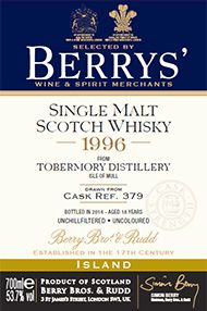 1996 Berrys' Tobermory, Isle of Mull, Single Malt Scotch Whisky, 53.7% 1996 Berrys' Tobermory, Isle of Mull, Single Malt Scotch Whisky, 53.7%