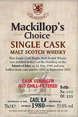 1980 Caol Ila, Islay, Single Malt Whisky, 53.0% 1980 Caol Ila, Islay, Single Malt Whisky, 53.0%