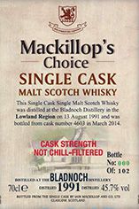 1991 Bladnoch, Lowland, Single Malt Scotch Whisky, 45.7% 1991 Bladnoch, Lowland, Single Malt Scotch Whisky, 45.7%